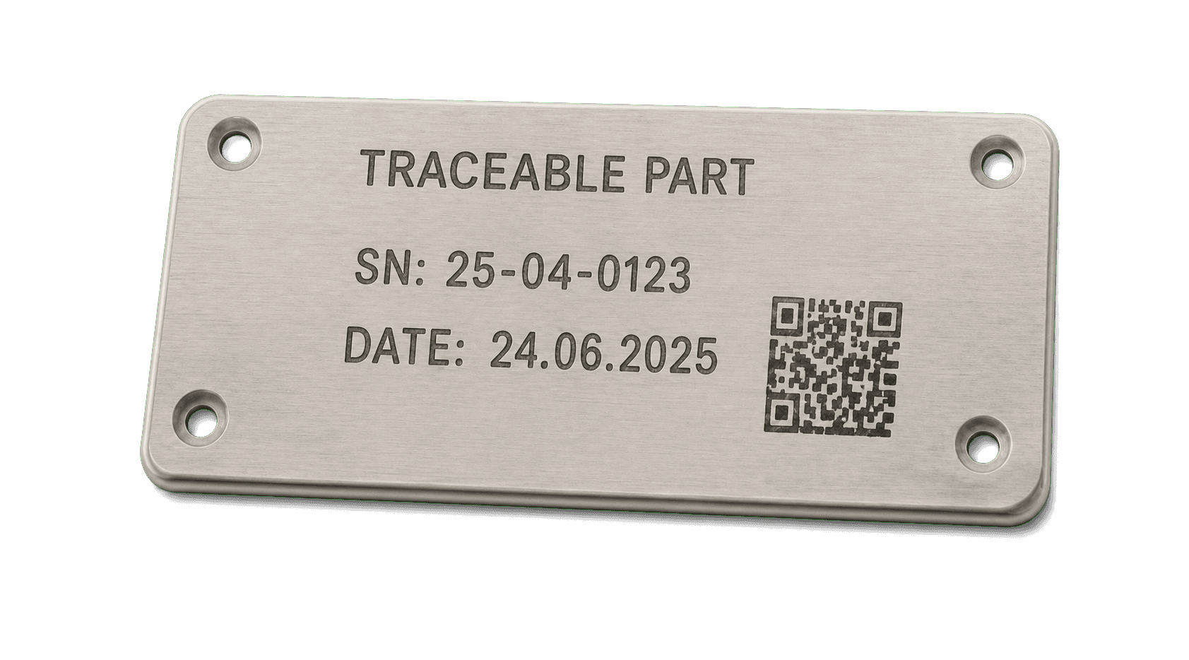 Metal plate with Data Matrix